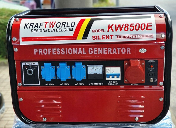 Kraftworld 4-Takt KW8500 Stromerzeuger 2000W Stromgenerator Notstromaggregat 3 x 230V/1 x 400 V